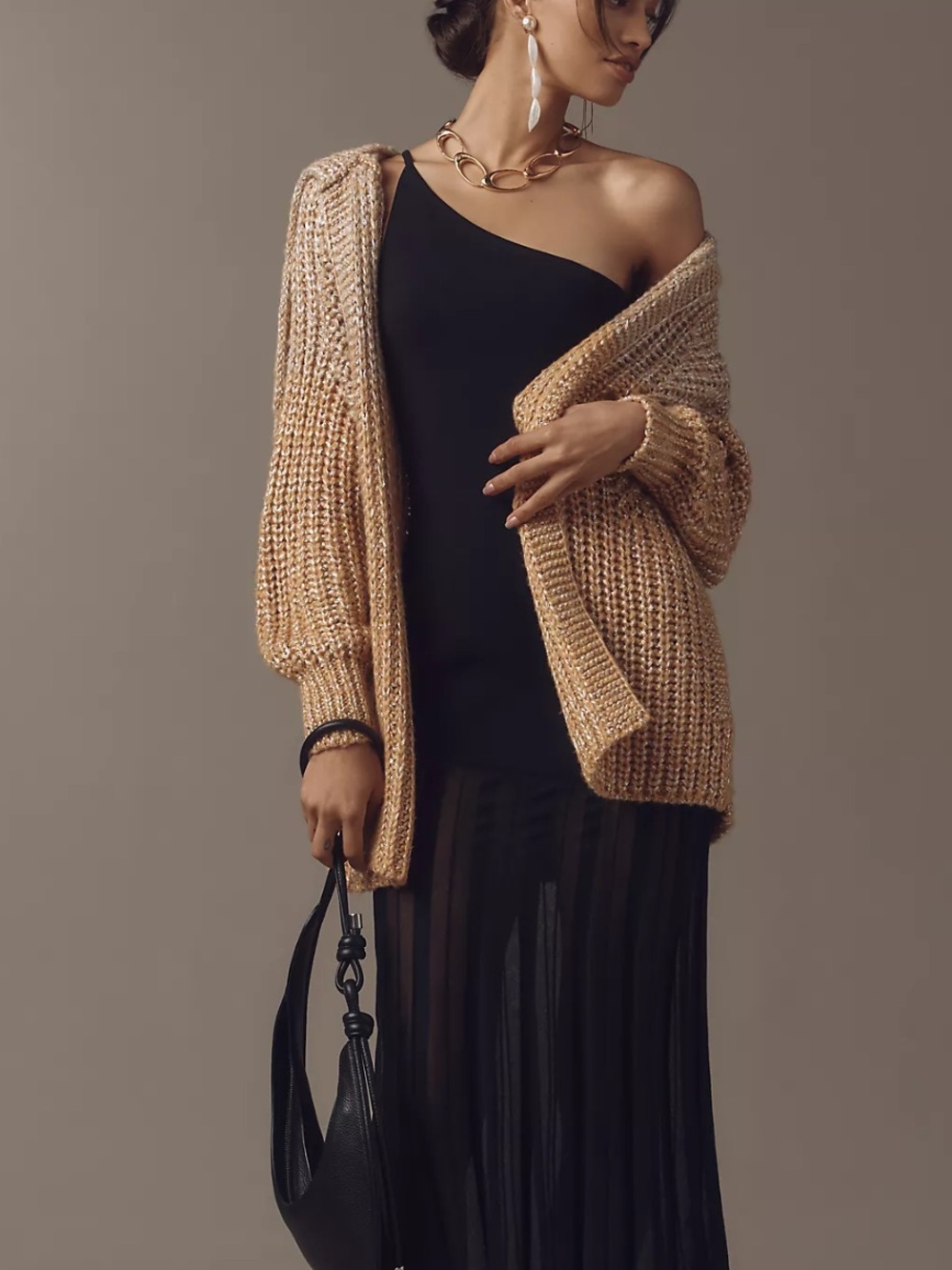 Anthropologie Maeve Oversized Collared Cardigan Sweater | SMALL NWT